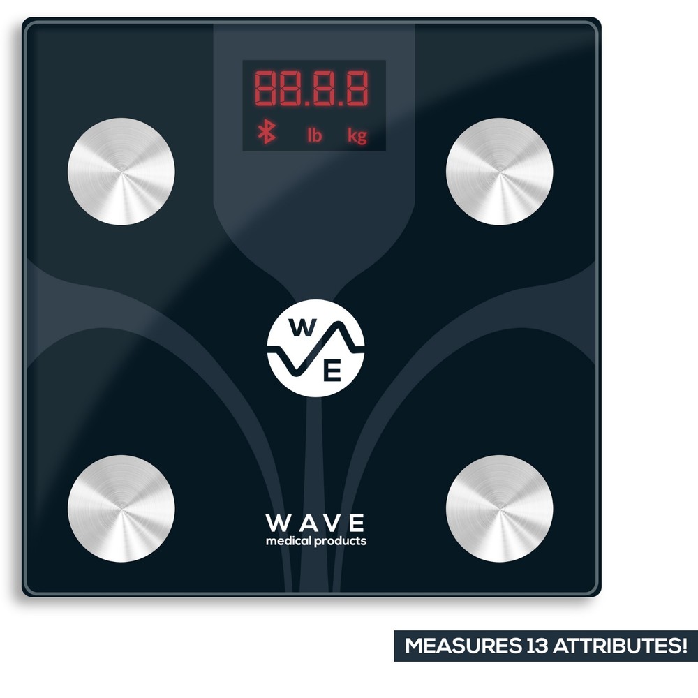 WAVE Smart Digital Bathroom Weight Fat Scale Body BMI Mobile Fitbit Bluetooth