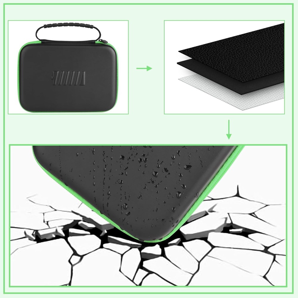 Battery Organizer Storage Case with Tester for AA AAA Button black-green