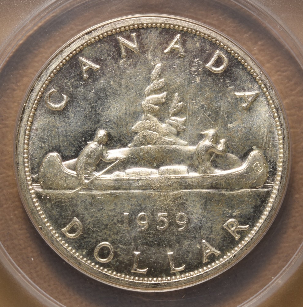 1959 Canada Silver Dollar ANACS MS63