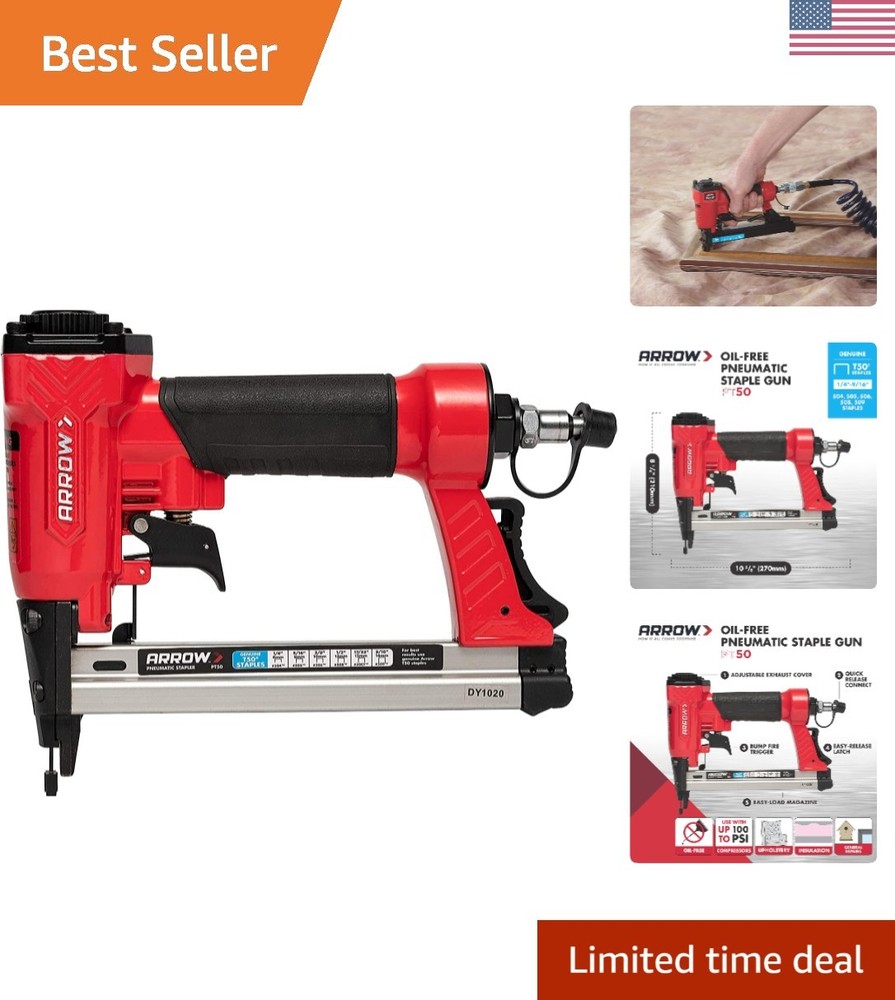 Professional Arrow PT50 Pneumatic Staple Gun - Quick, Safety-Driven Stapling