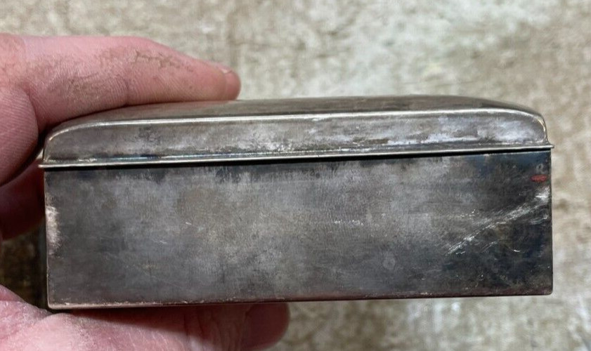 2 Antique Poole Silver Co Wood Lined Cigarette Boxes EPCA 1899 & 2000 Decor