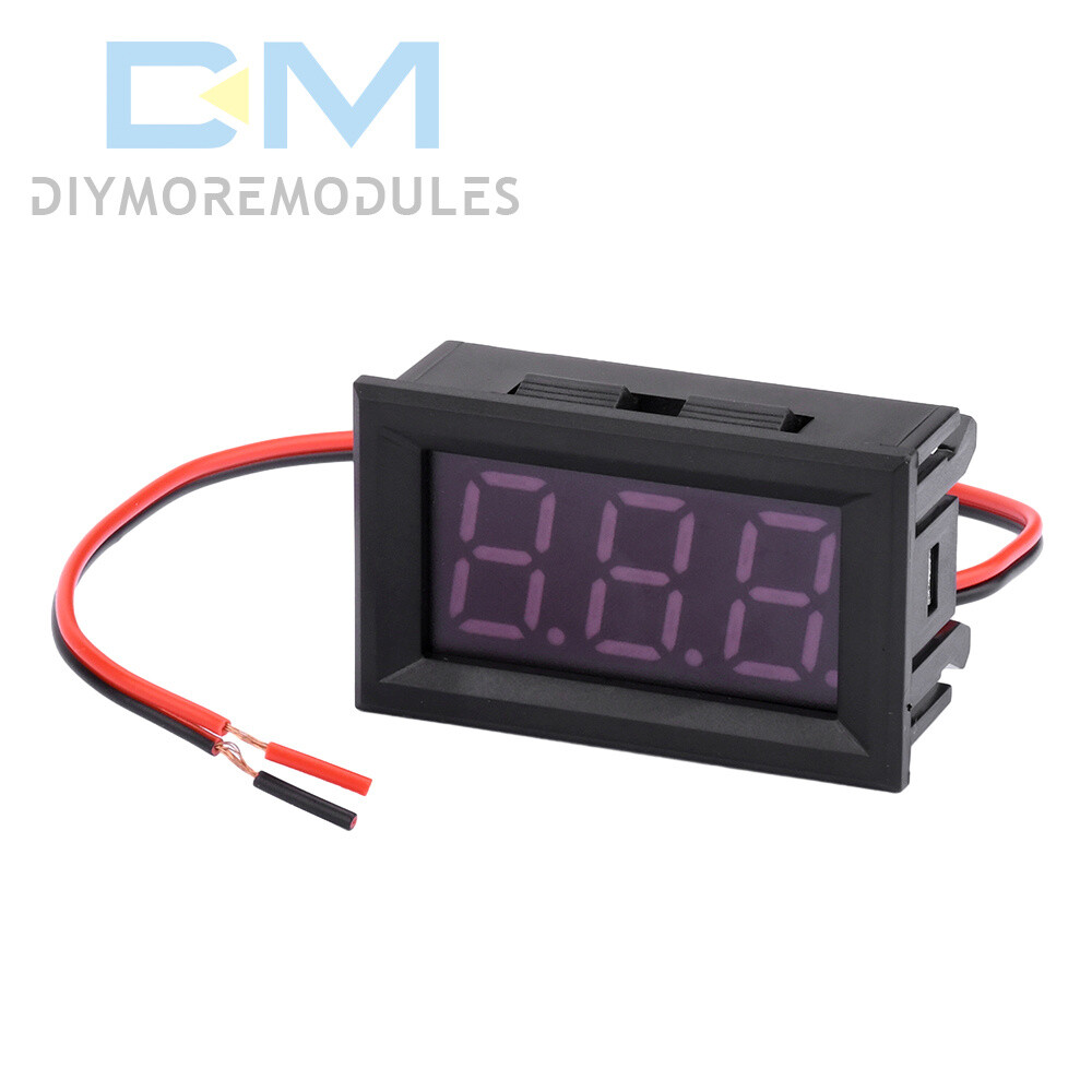 Mini DC 5V-120V Voltage Volt Meter LED Panel 3-Digital Display 2 Wire Voltmeter