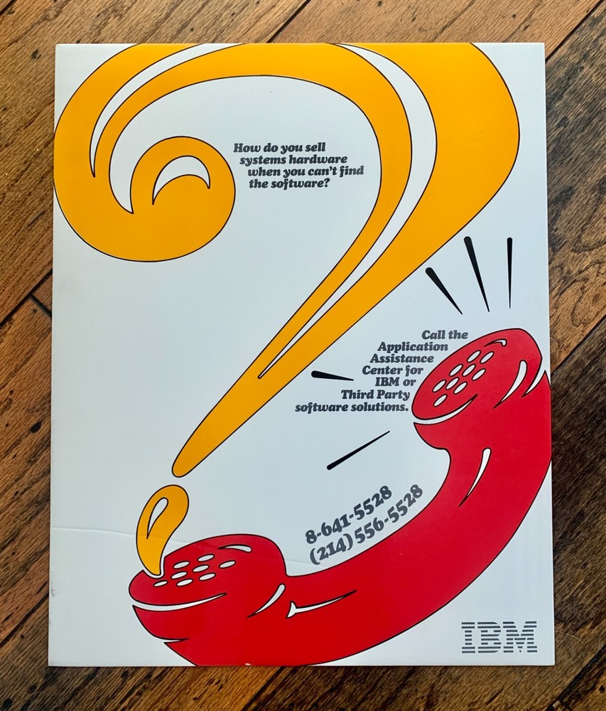 IBM Poster Internal TroubleShooting Software Solutions Huge 16x20" Gloss on Foam