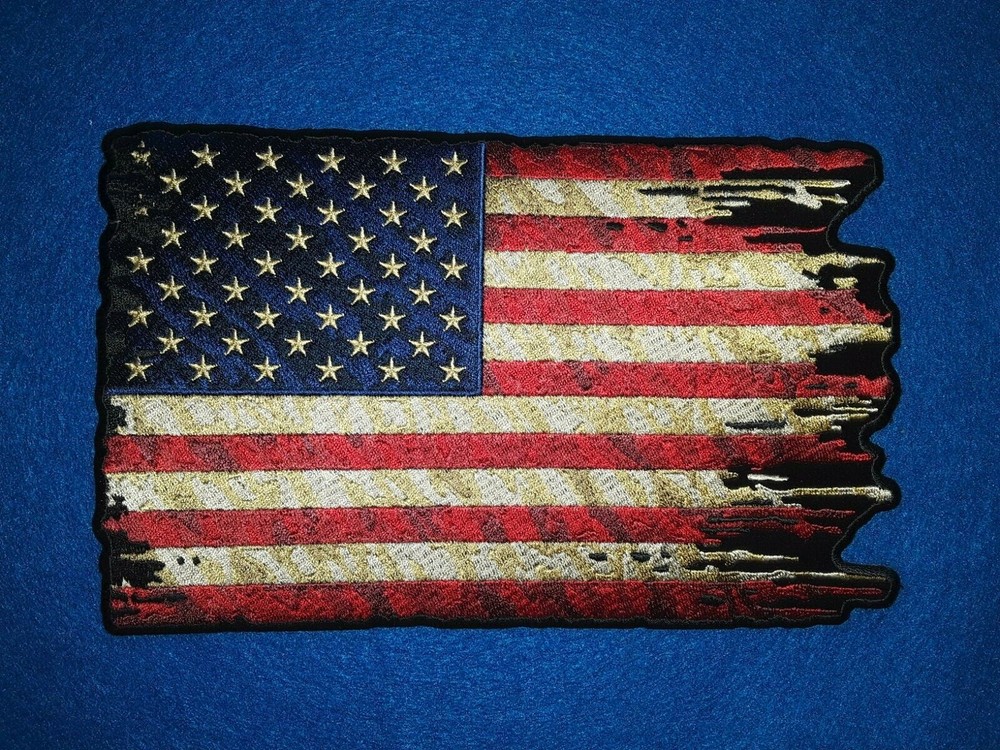 Tattered 9'' by 5.5'' Distressed American Flag,