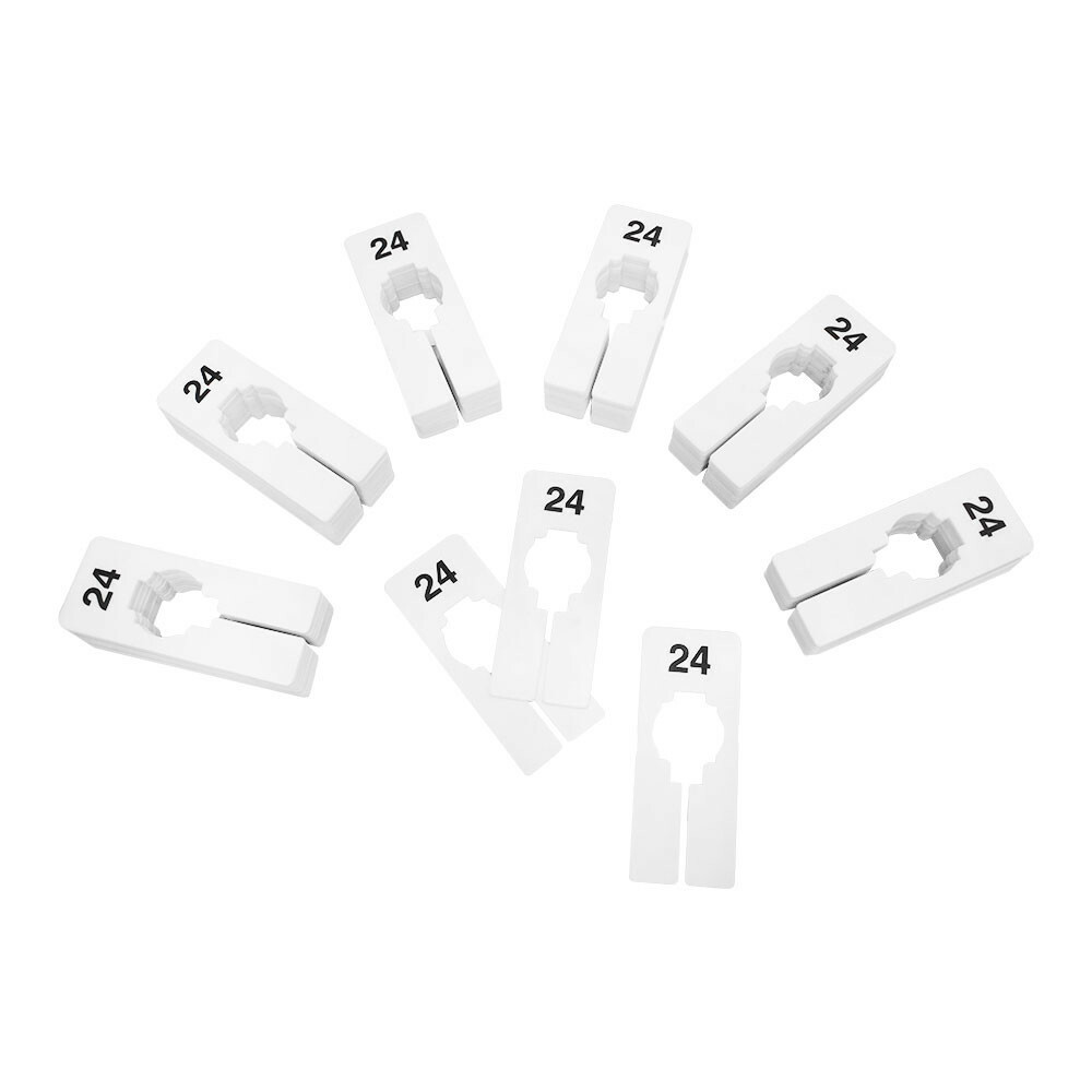 10 PC 2" x 5" Clothing Rack Size 24 Dividers Hangers White Plastic Rectangular