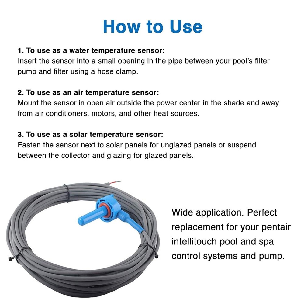 20ft Analog Temperature Sensor - Cost-Effective Pool/Spa Replacement