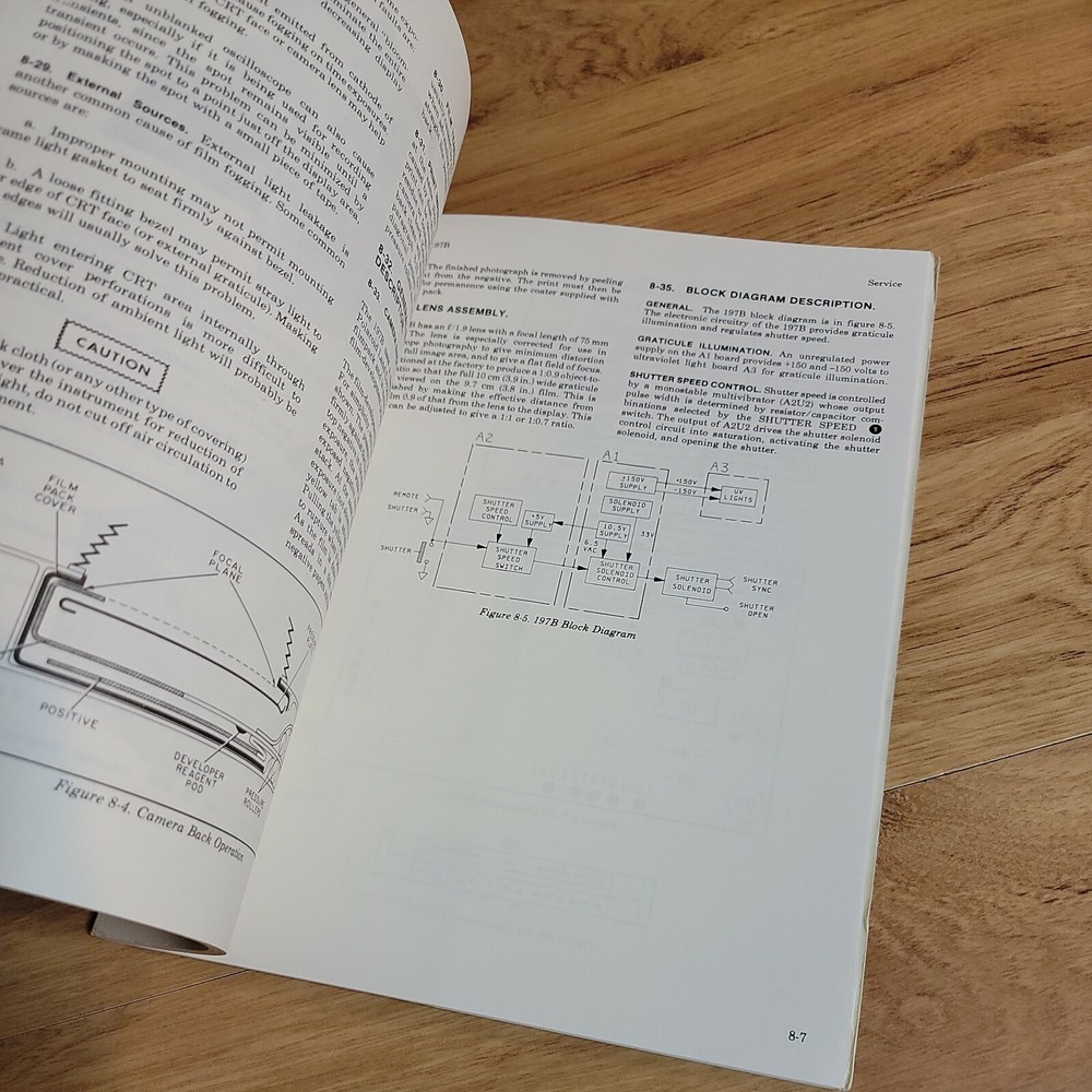 HP Hewlett Packard Operating & Service Manual 197B Oscilloscope Camera