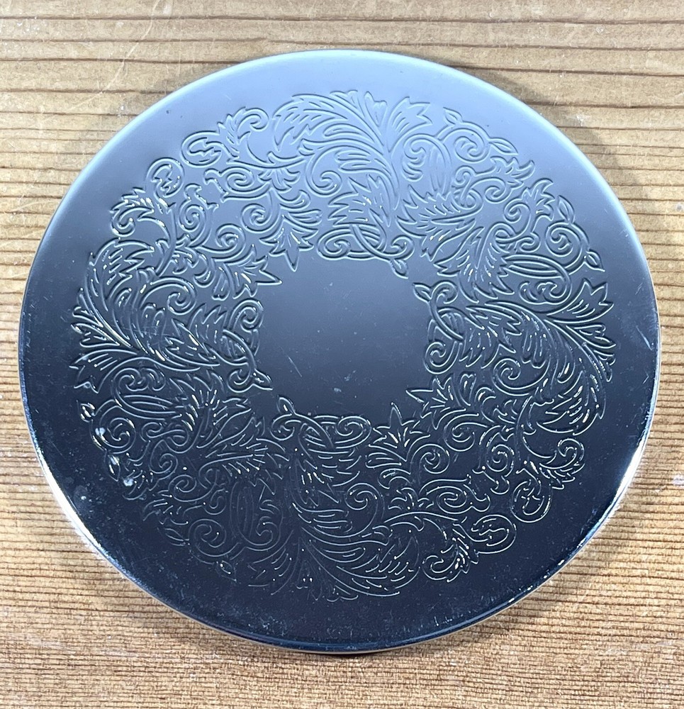 Vintage Engraveable Silver-Plated, Coaster Set (7 — 3.5” Coasters & 4.5” Base)