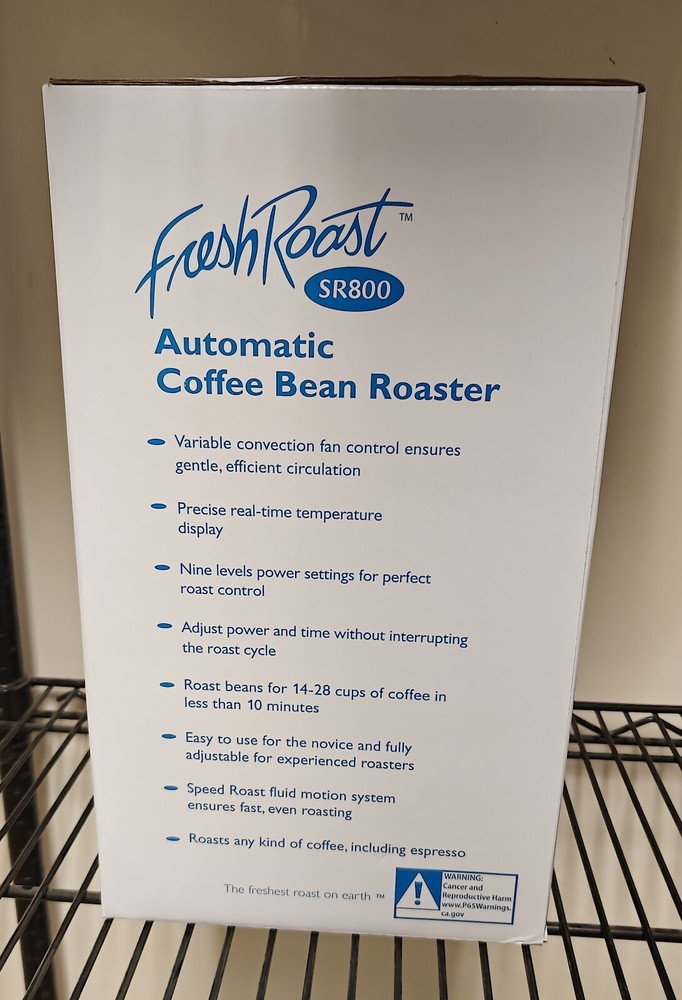 Fresh Roast SR800 Automatic Coffee Bean Roaster - Digital Status Display