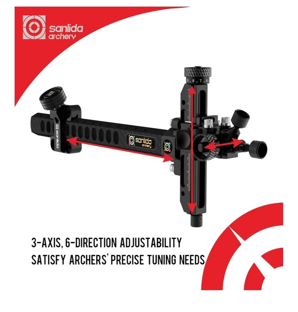 Sanlida Archery Hero10 Advanced Target Compound Sight 9" Carbon 10x