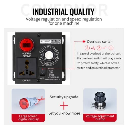 AC Motor Variable Speed Controller & Fan Speed Regulator - 15A 110V