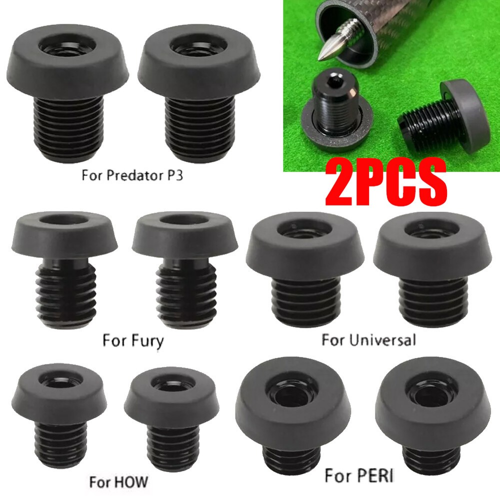 2PCS Pool Cue Back Plug Screw Bottom Bumper Protector for Universal/HOW/PERI US