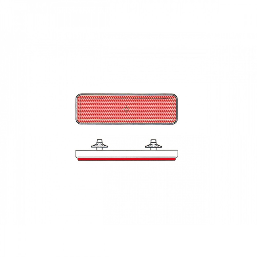 Rear Reflector Rectangular Red 33.8 x 87.5mm