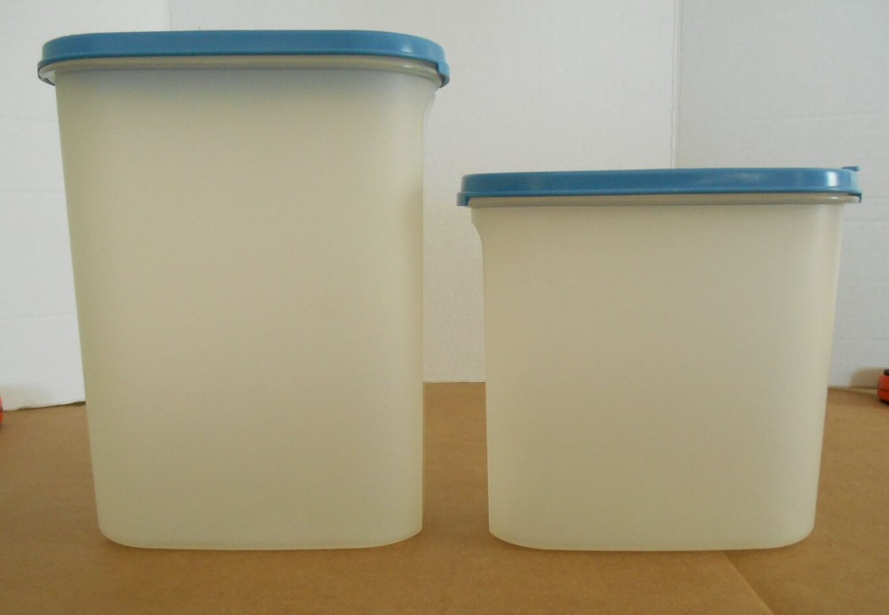 Tupperware Modular Mate #1613 & #1614 Oval Container with Blue Lid P18