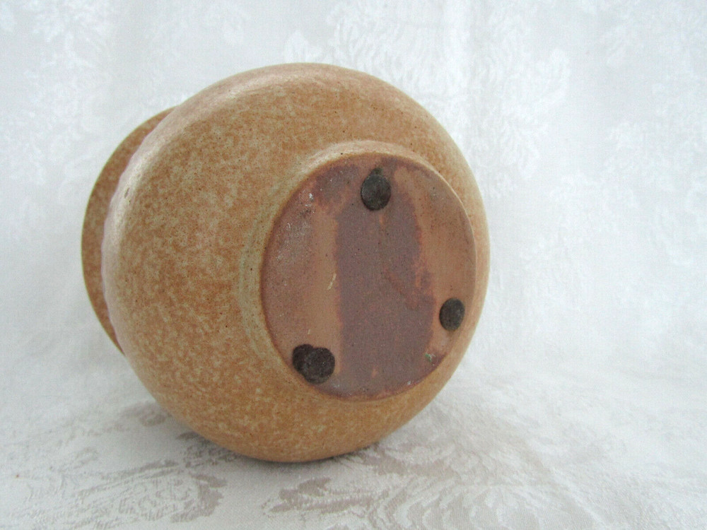 Handmade Tan & Brown 5”x 5" Ceramic Planter Never Used