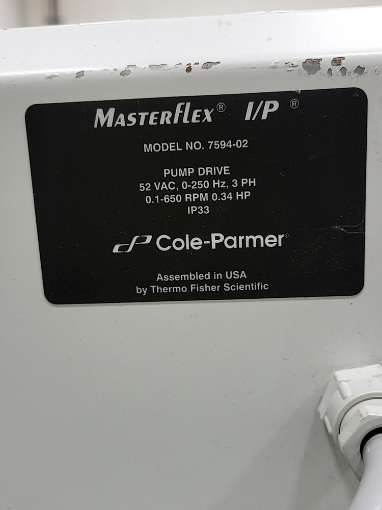 COLE-PARMER MasterFlex I/P 7594-02 Pump Drive SEE NOTES
