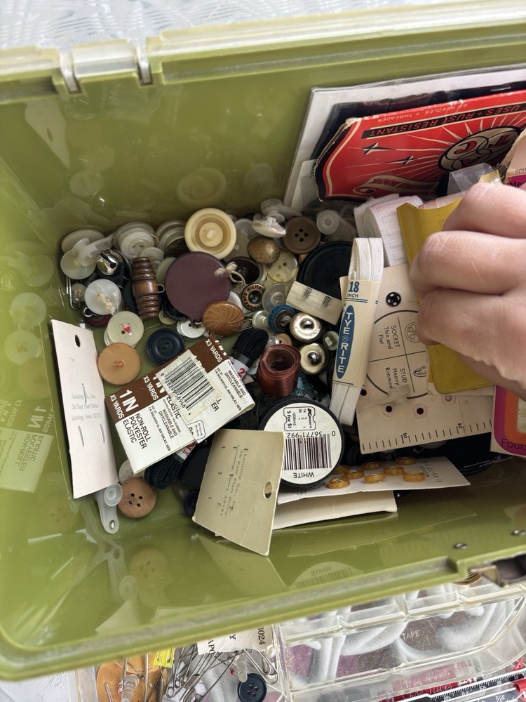Vintage Sewing Box And Contents