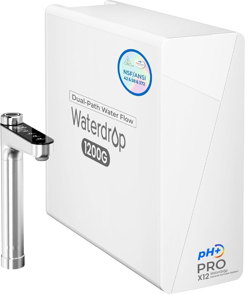 [ Dual Flow ] Waterdrop X12-PRO 1200 GPD Reverse Osmosis Water Filter, Alkaline