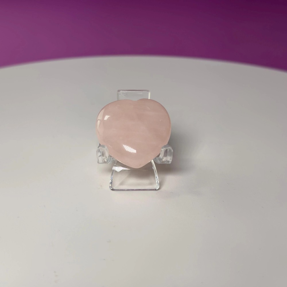Mini Rose Quartz Heart Carving