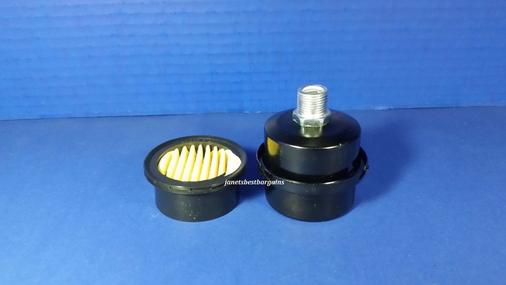 Air Compressor Intake Filter Silencer 3/8" NPT Metal Housing Extra Paper Element