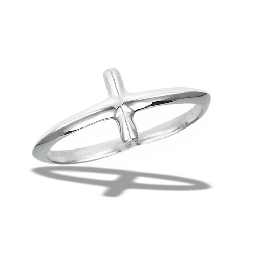 STERLING SILVER  HIGH POLISH CROSS RING