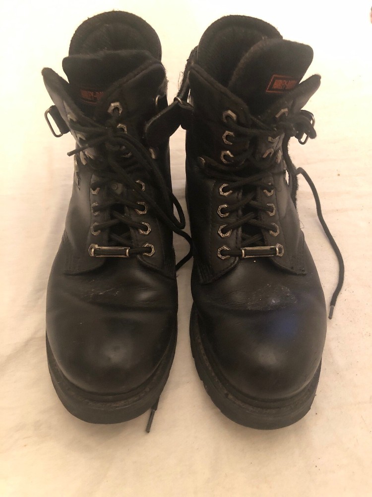 Harley Davidson Motorcycles Black Lace Up Boots Size 11