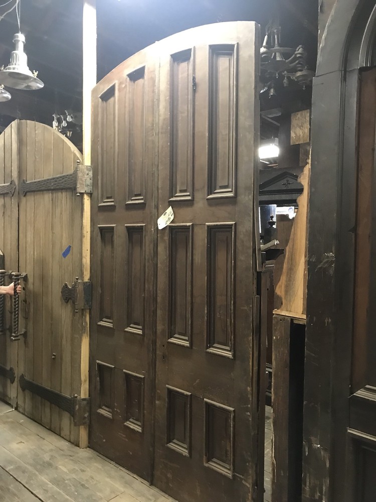 Massive Pair Walnut Entry Doors Antique Entry Doors Raised Panel Walnut Entry