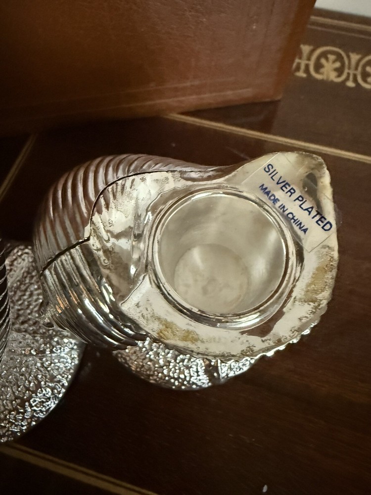Towle Silverplated Shell Seashell Candleholders BNIB