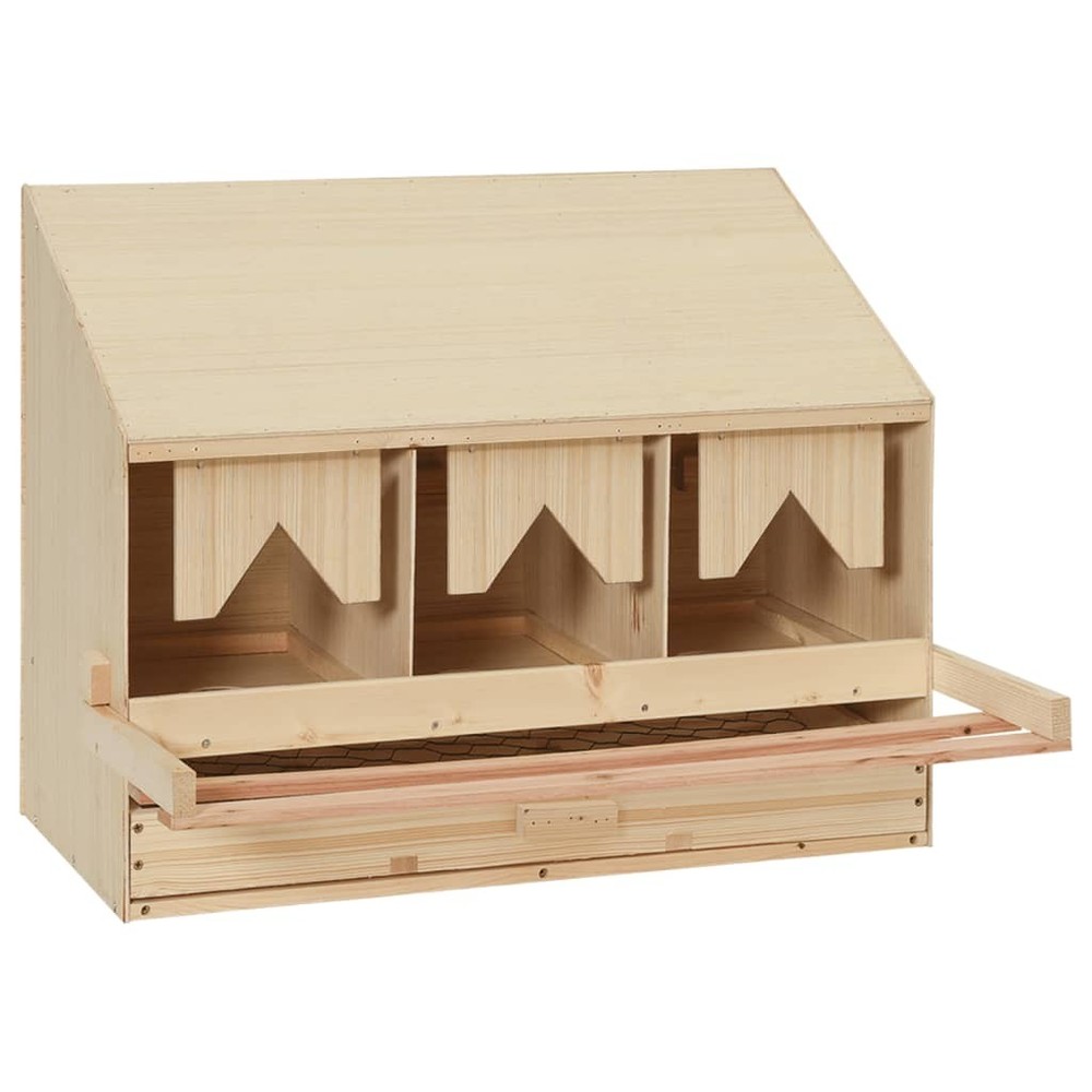 Chicken Nesting Boxes 3 Compartments Hen Laying Nest Solid Wood Pine vidaXL
