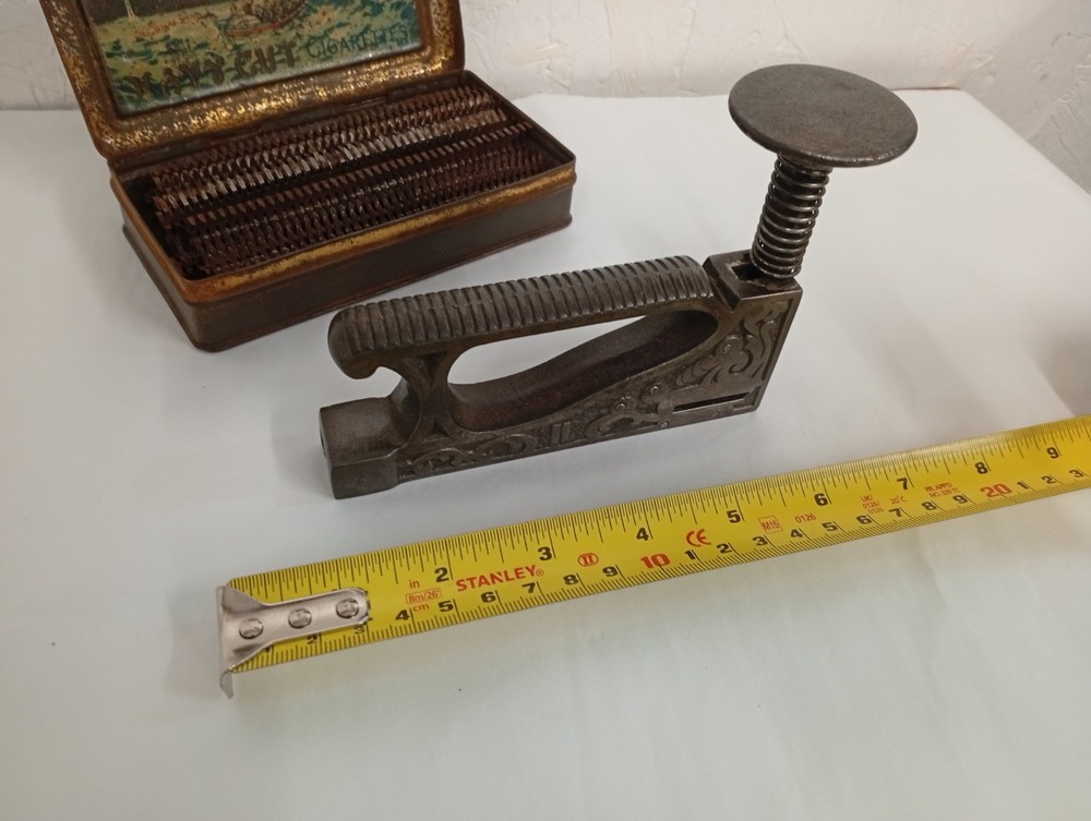 Vintage Machine Belt Stapler Staple Gun Tool Working