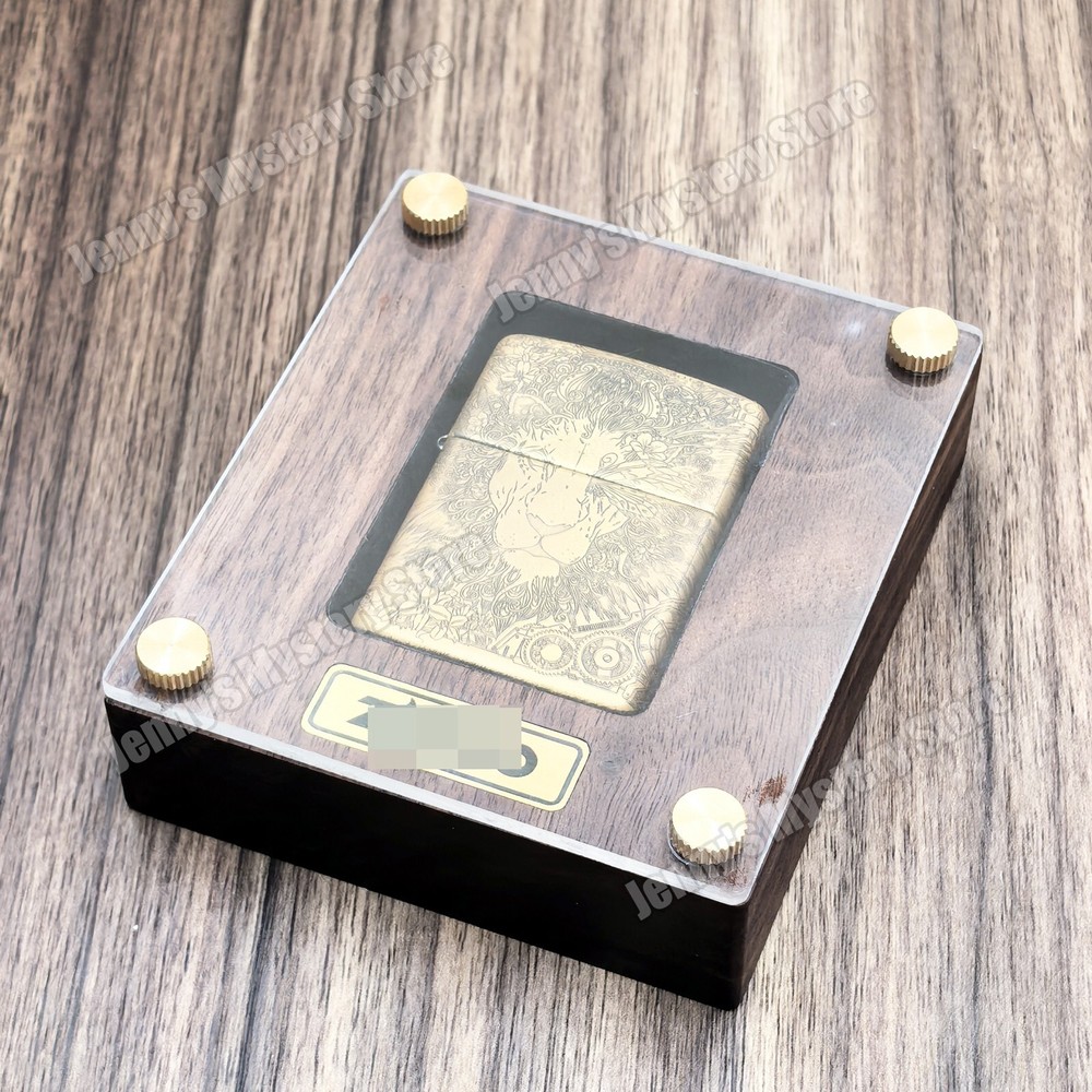 Black Walnut Wood Lighter Collection Display Case Storage Box for Zippo Lighter
