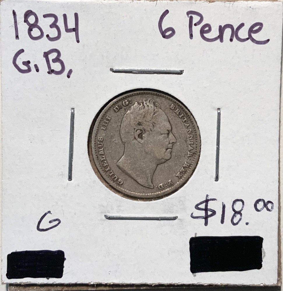 1834 Great Britain - 6 Pence