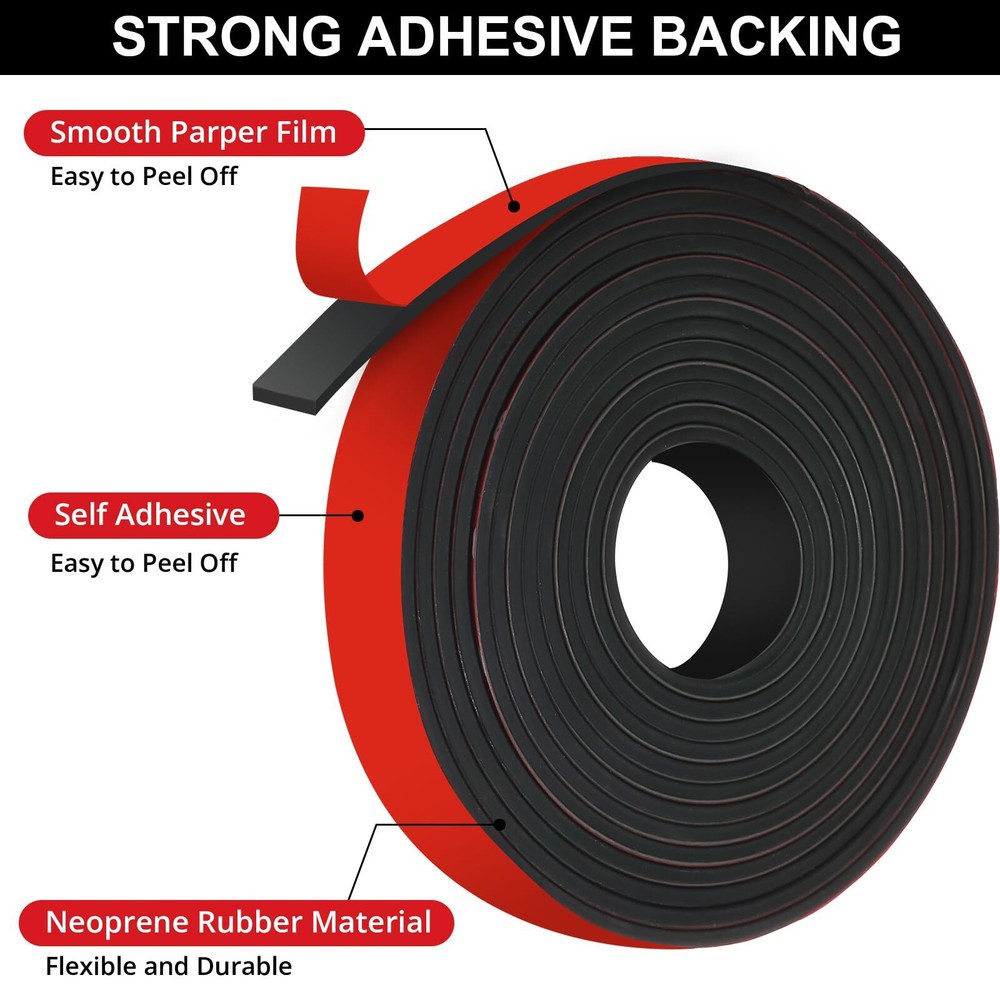 Self Adhesive Rubber Strips Neoprene Solid Rubber Sheets with Adhesive Backin...