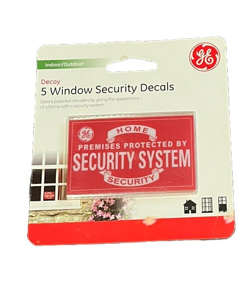 #5 Five GE Window Home Security System Decoy DECALS Deters Potential Intruders