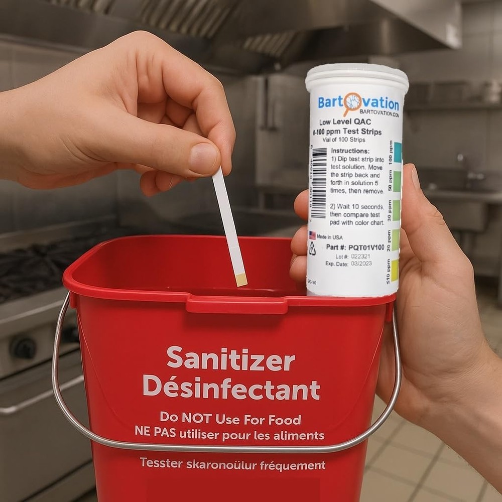 50 Count QAC Sanitizer Strips, 0-1500 ppm - Precision Water Testing Tools