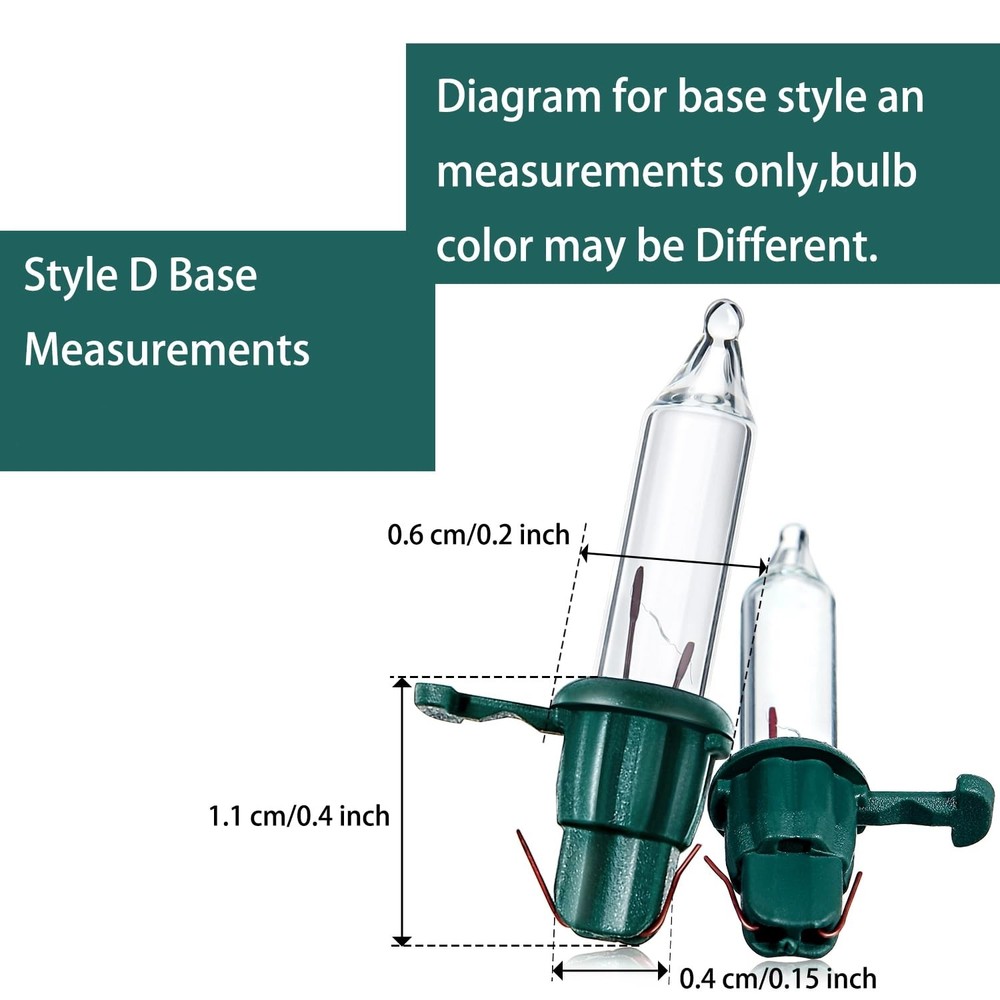 Mudder 200 Count Replacement Christmas Tree Green Base With Warm White Bulb