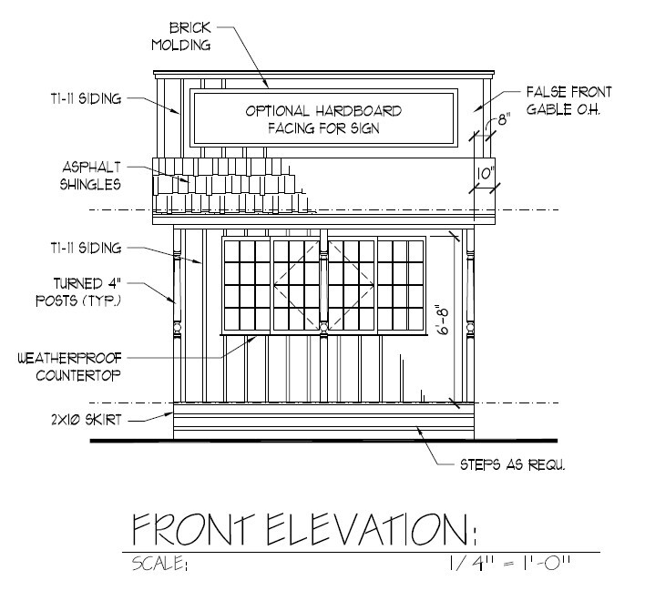 Concession Stand Building Plans - 3 Sizes!