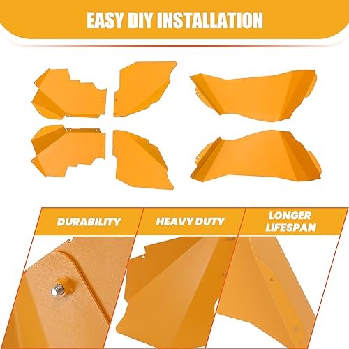 Front & Rear Inner Fender Liners Compatible with 2007-2018 Front&Rear - Yellow