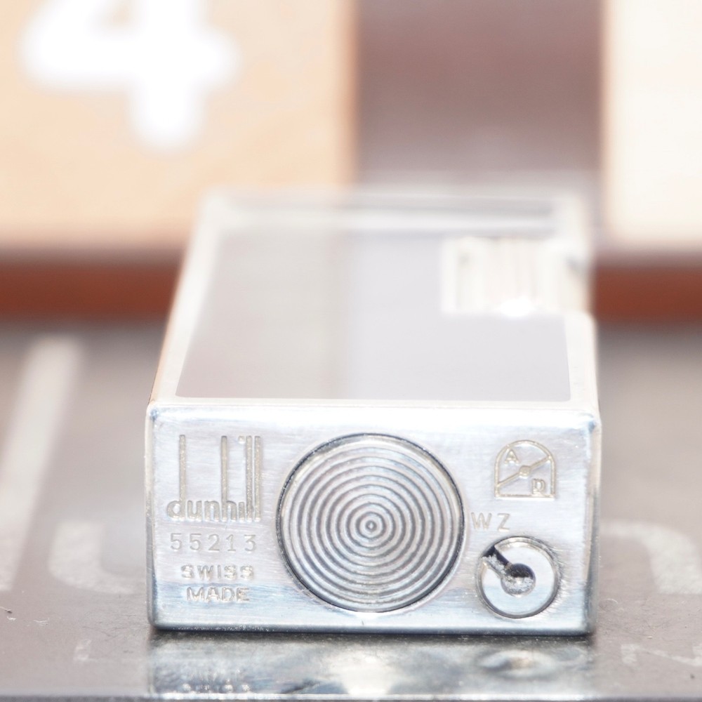 Dunhill Mini Lighter Silver & Black Lacquer_Ultrasonically Cleaned_Working