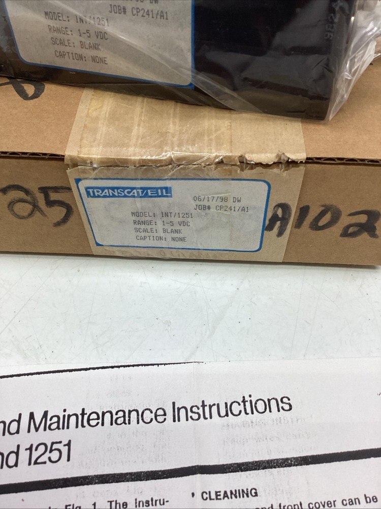 Transcat/EIL Panel Meter INT/1251 1-5VDC NIB