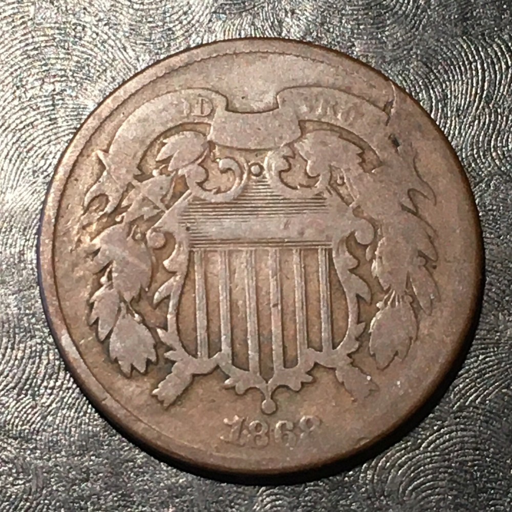 1868 Two Cent Piece - High Quality Scans #L239
