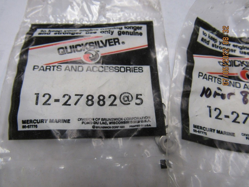 10 New OEM Quicksilver Mercury Washers 12 27882