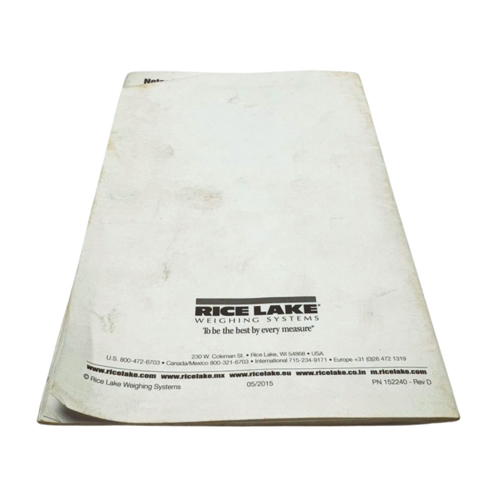 Rice Lake 880 Panel Mount Controller/Indicator Operation Manual, 152240 - Rev D