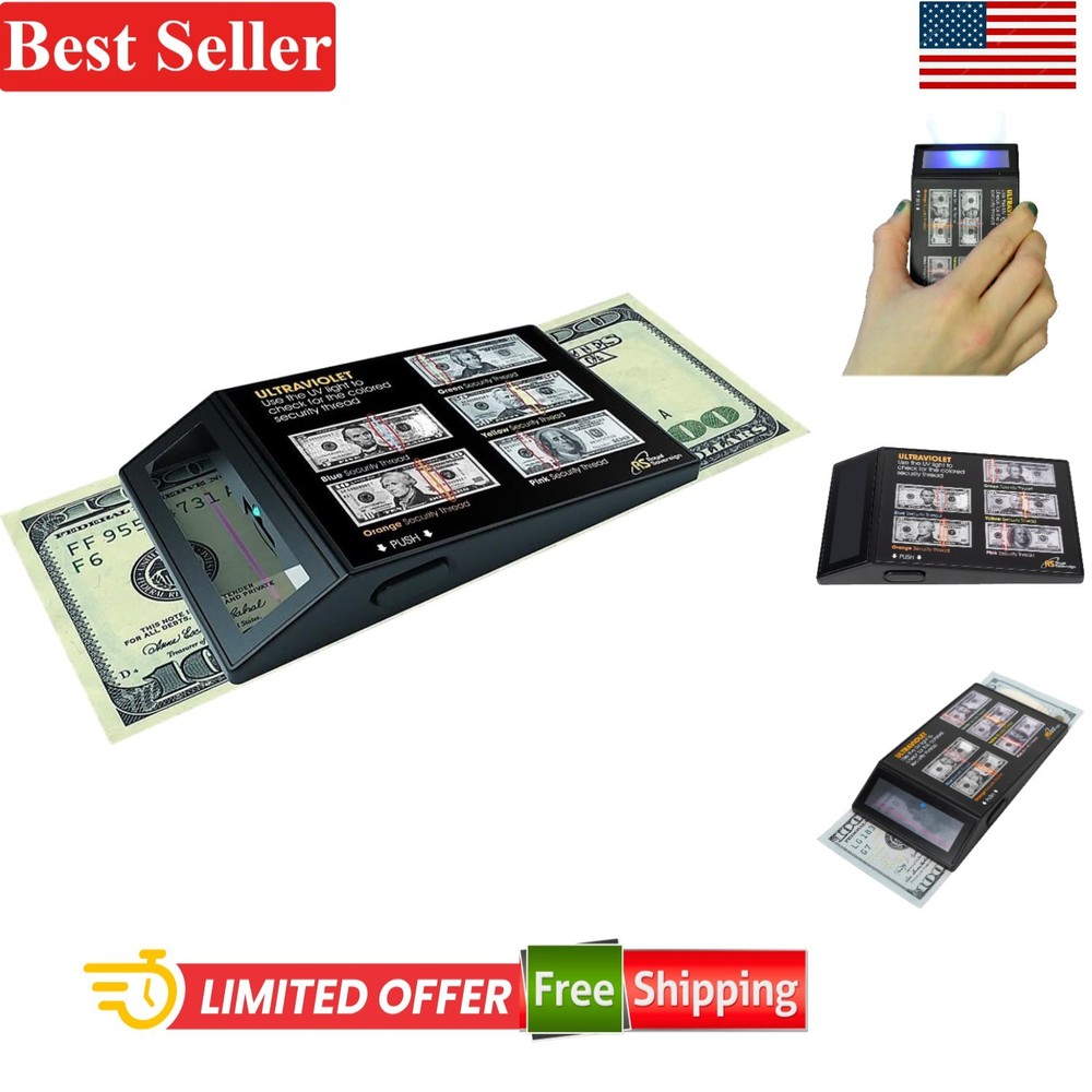 No Battery Needed! Portable UV Bills & ID Authentication Device - Compact Size