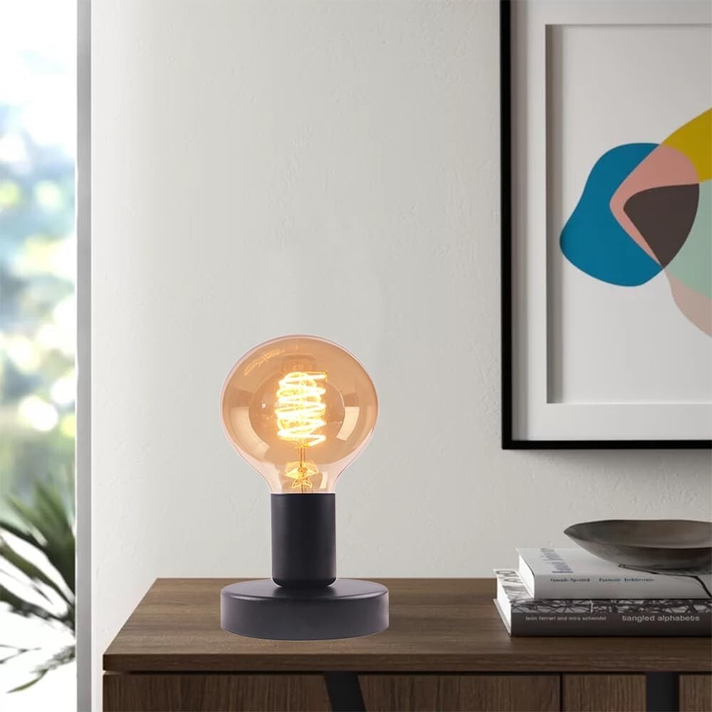 Industrial Table Lamp Base,Small Polished Metal Desktop Light Sockets Base Only