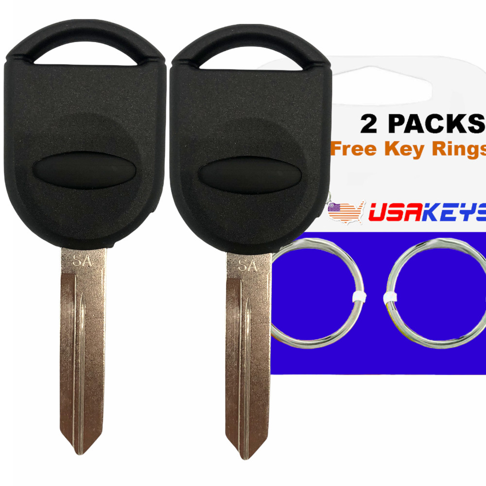 2x Replacement Ignition Chipped Key Transponder Blank for Ford H84-PT 80 Bit