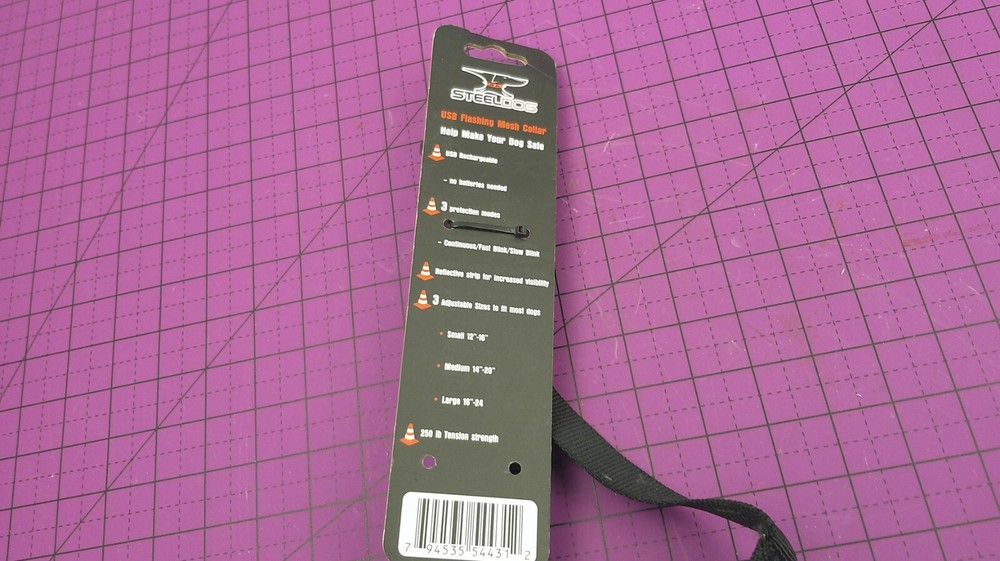 Steeldog Safety Dog Collar Medium 16”-24” New, Open Package (MISSING USB CABLE)