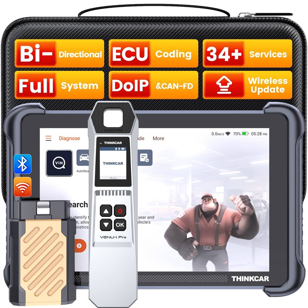 ThinkScan 689BT Auto Diagnostic TPMS Tool Bidirectional OBD2 Scanner E.CU Coding