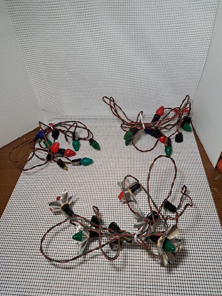Gilbert Vintage C7 Christmas Light Strings 3 Sets 7 Sockets Per String, 11' 4"