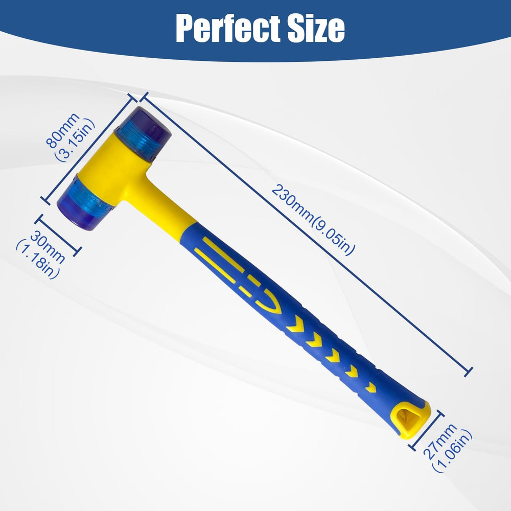 Rubber Mallet, Small Mallet Hammer, Double-Faced Soft Mallet with Ergonomic Shap
